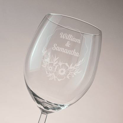 Custom Engraved Wine Glass Set - Perfect for Couple, Wedding or Anniversary Gift - SET OF 2