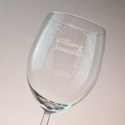 Custom Engraved Wine Glass Set - Perfect for Couple, Wedding or Anniversary Gift - SET OF 2