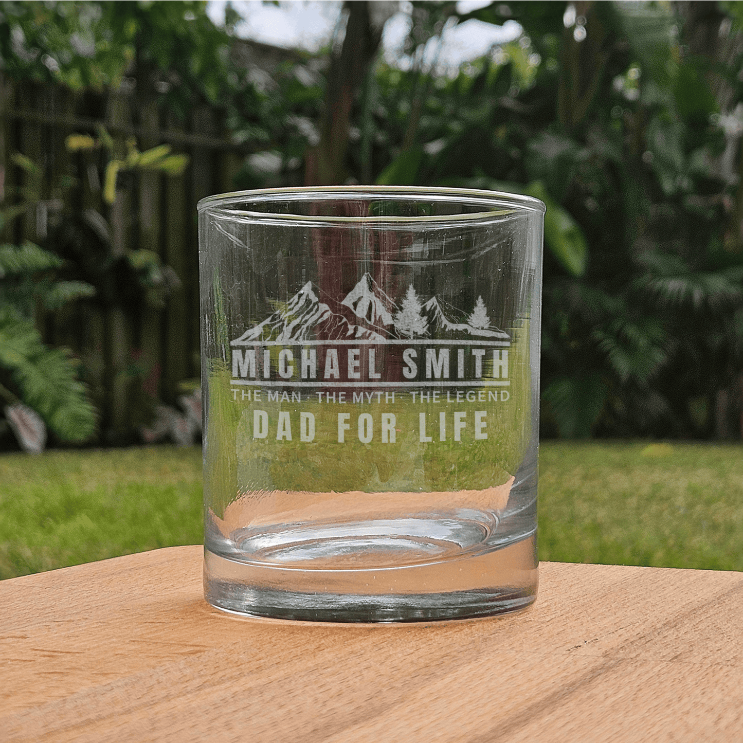 Personalized Whiskey Glass for the Outdoor Dad - Custom Engraved Father's Day Gift! - DM065