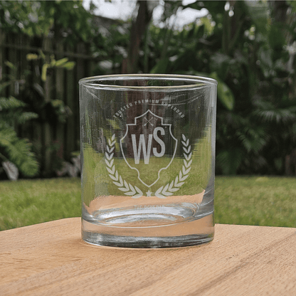 Custom Engraved Whiskey Glass - Personalized Gift for Dad - The Best Dad Monogram - Father's Day Present - DM077