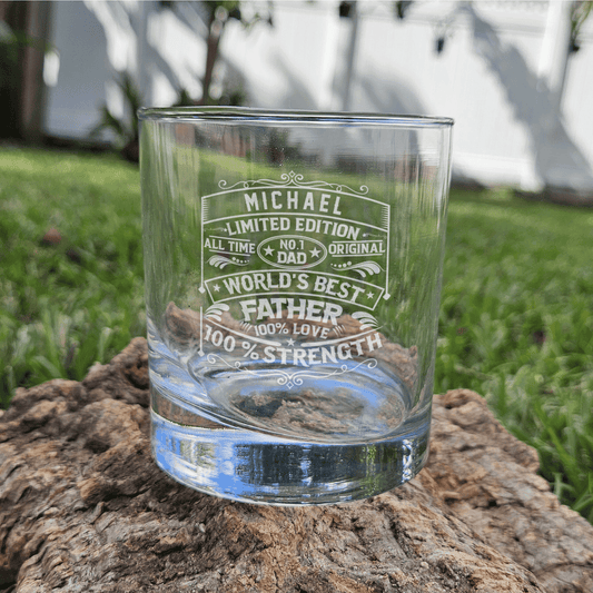Engraved Whiskey Glass for Dad - Make His Drink Time Extra Special - DM078