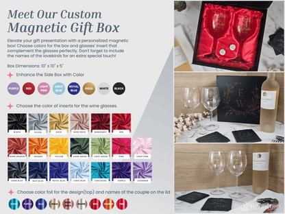 a picture of a wine glass and a wine gift box