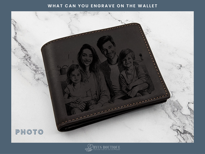 Custom Engraved Men’s Genuine Leather BiFold Wallet with RFID Blocking