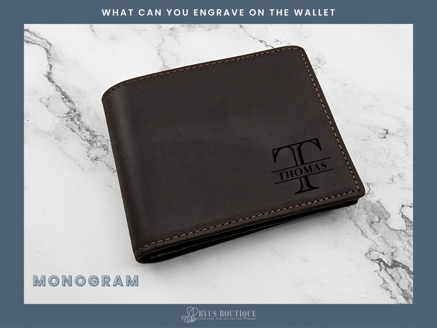 Custom Engraved Men’s Genuine Leather BiFold Wallet with RFID Blocking