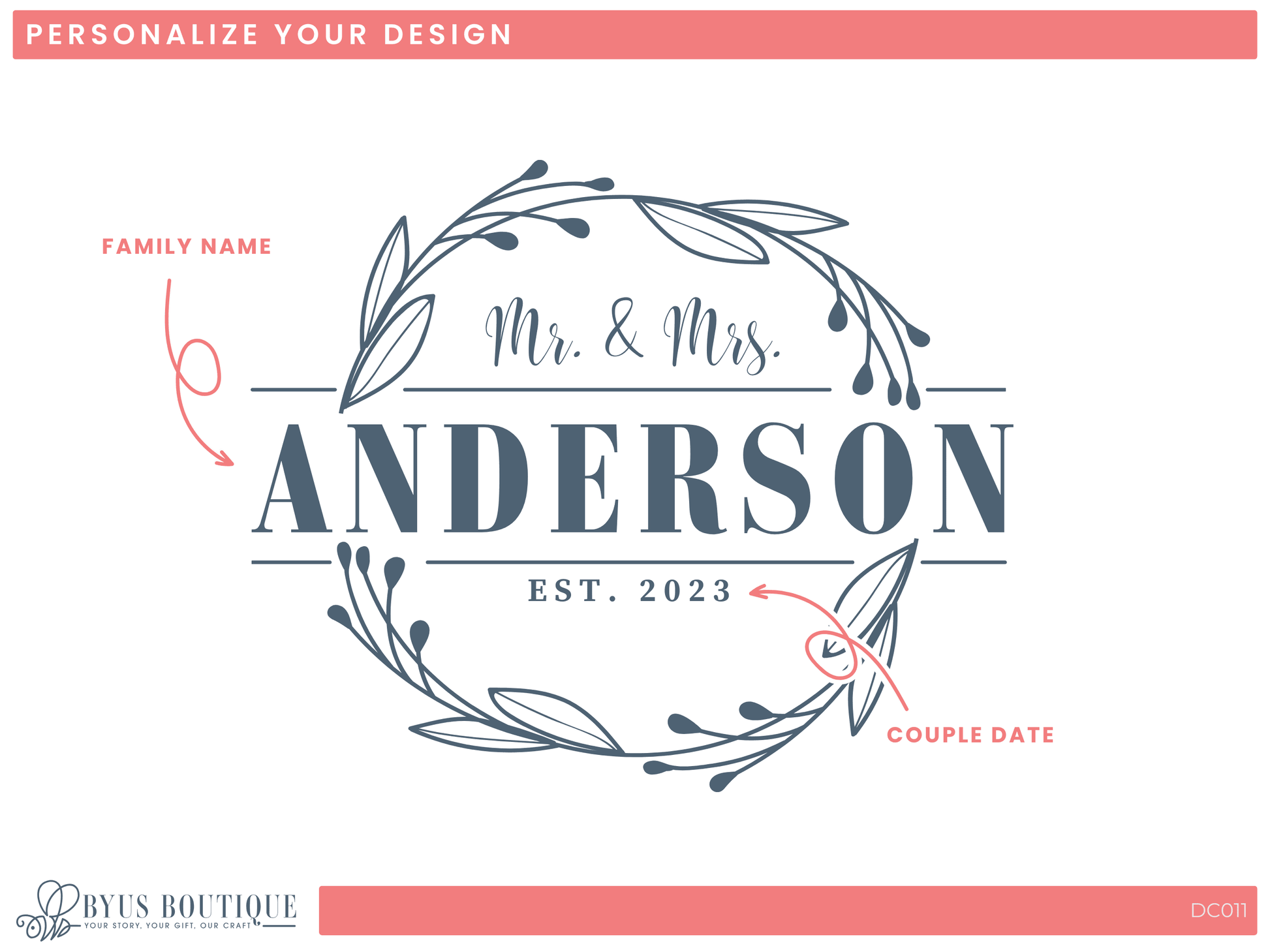 a logo for a personalized wedding