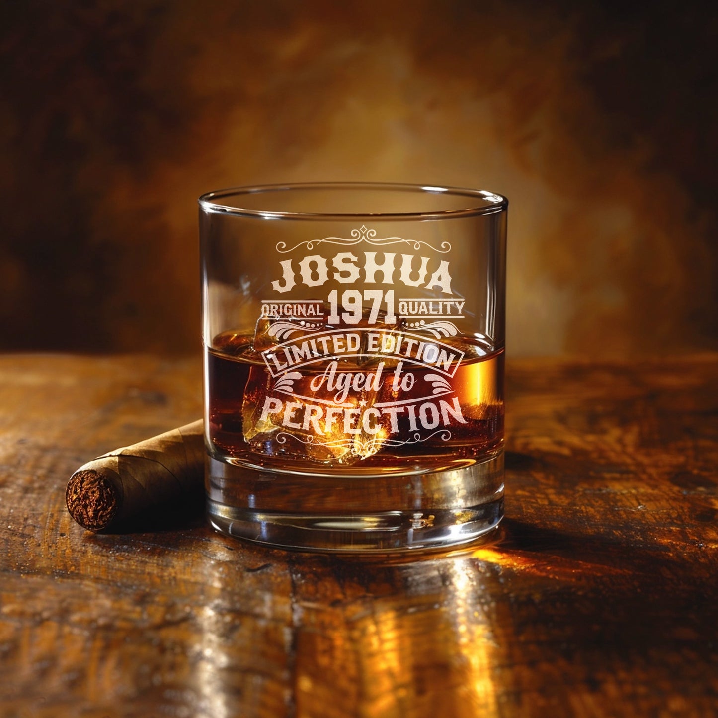 Engraved Whiskey Glass Personalized Monogram Limited Edition - DM014
