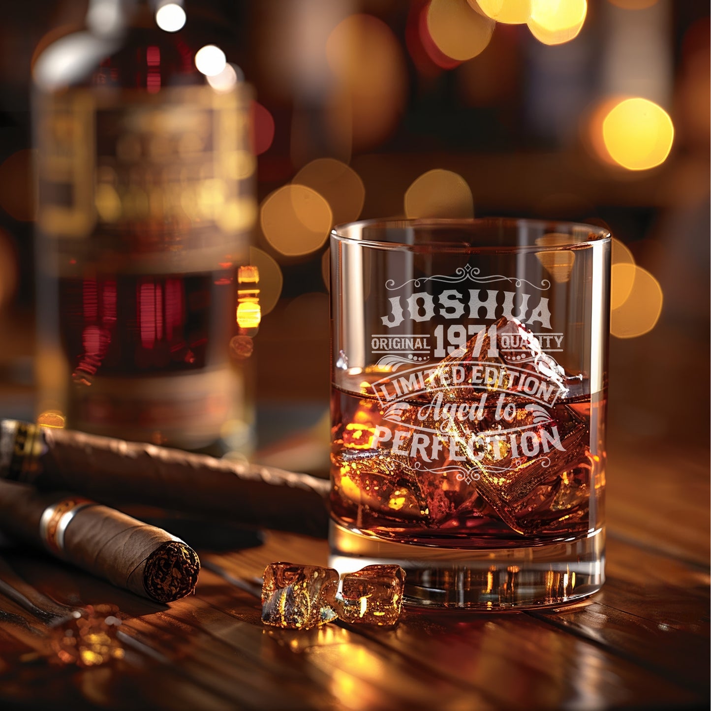 Engraved Whiskey Glass Personalized Monogram Limited Edition - DM014