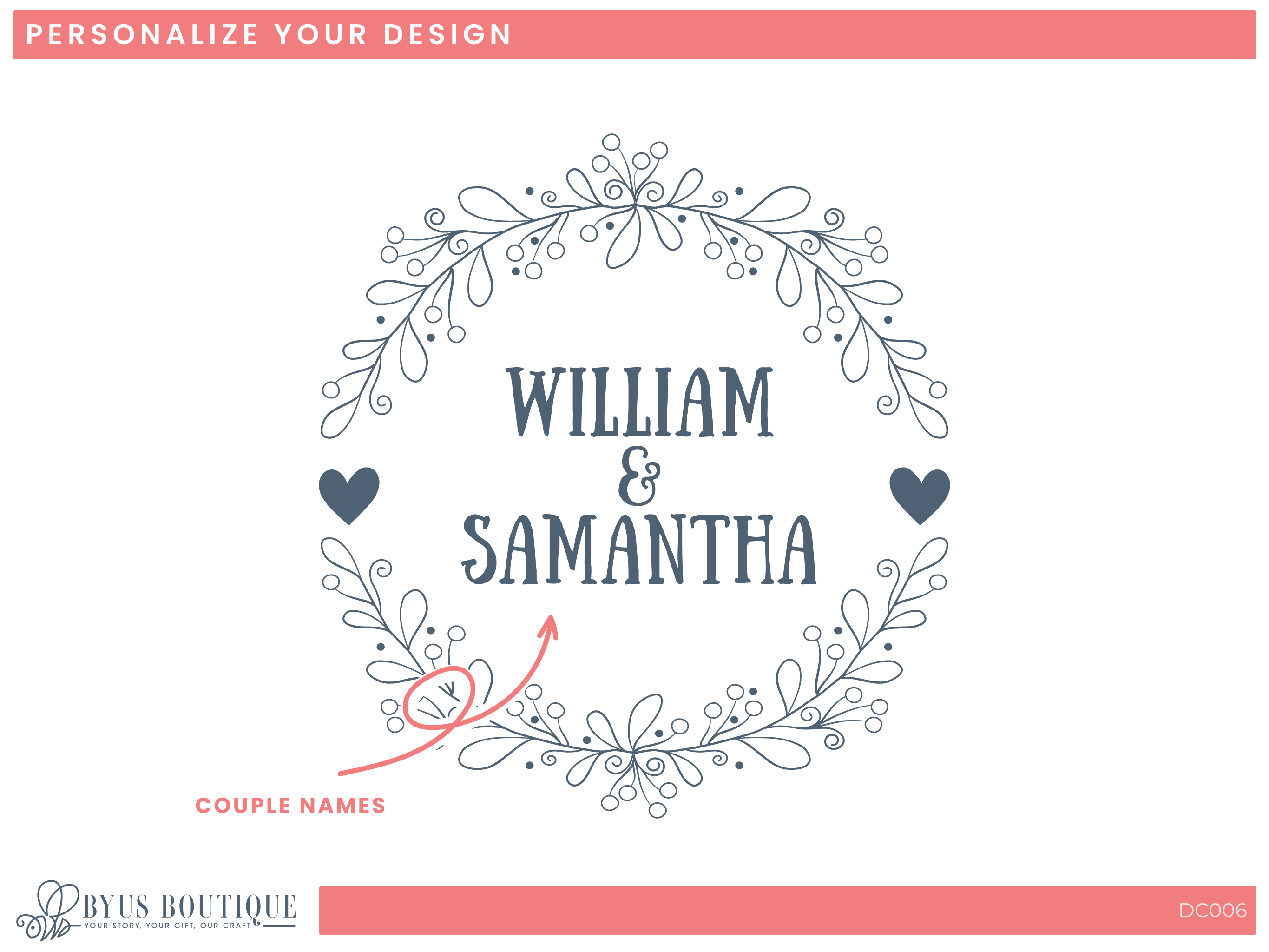 Personalized Wine Glasses for Couples - Custom Engraved Glassware (DC006)