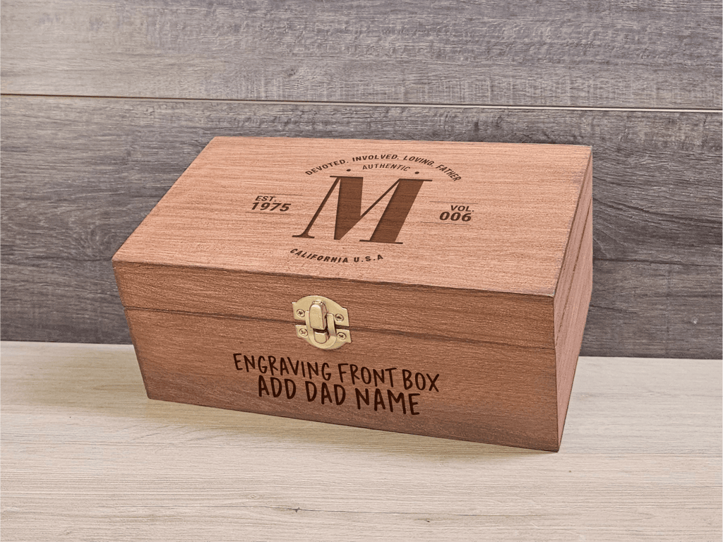Custom Whiskey Glasses, wooden box - Perfect Gift for Father's Day - DD002