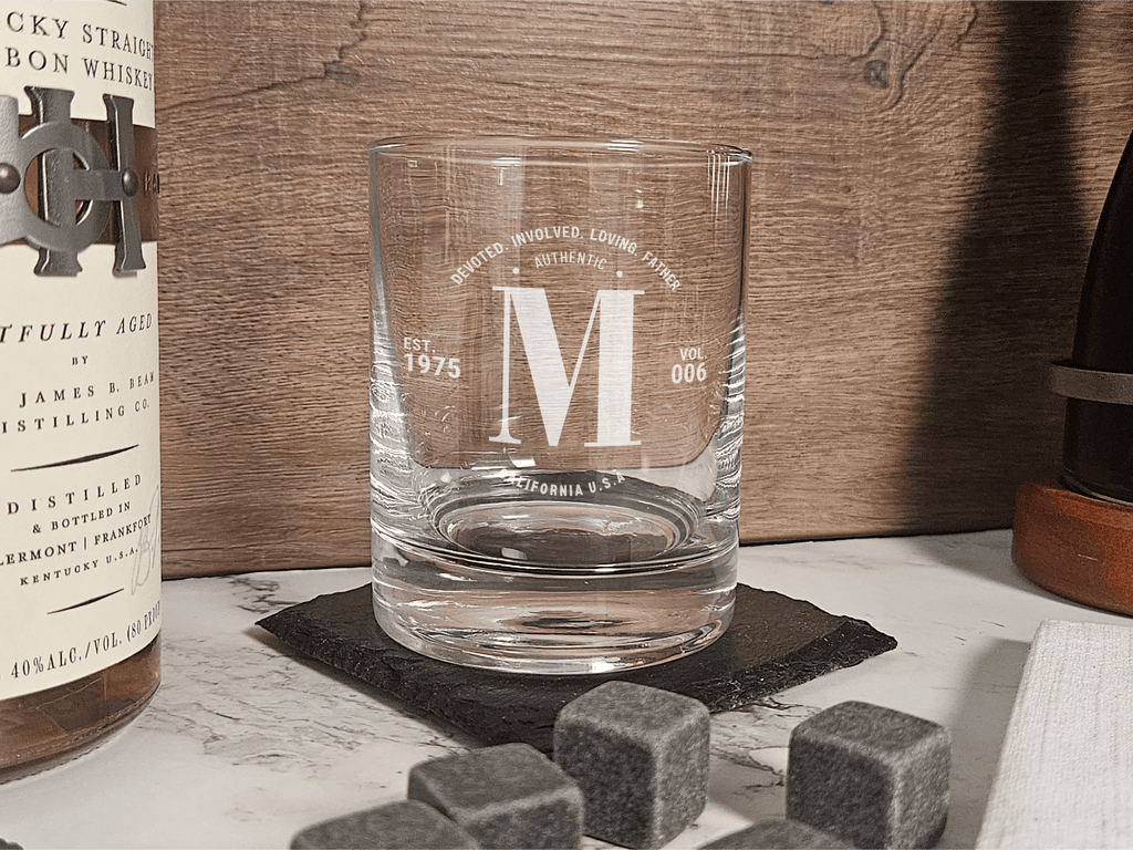 Custom Whiskey Glasses, wooden box - Perfect Gift for Father's Day - DD002