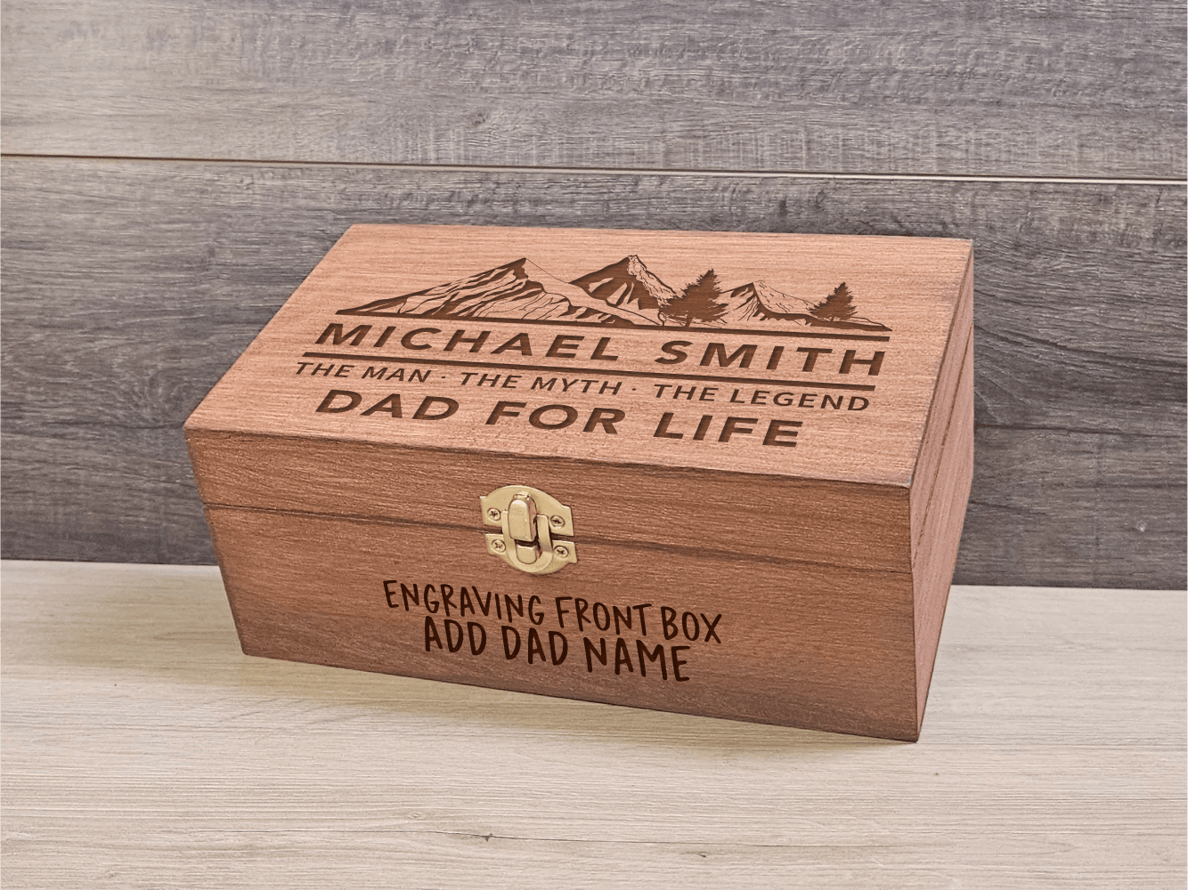 Custom Father’s Day Whiskey Set, wooden box - Engraved Gifts for Dad  - DD003