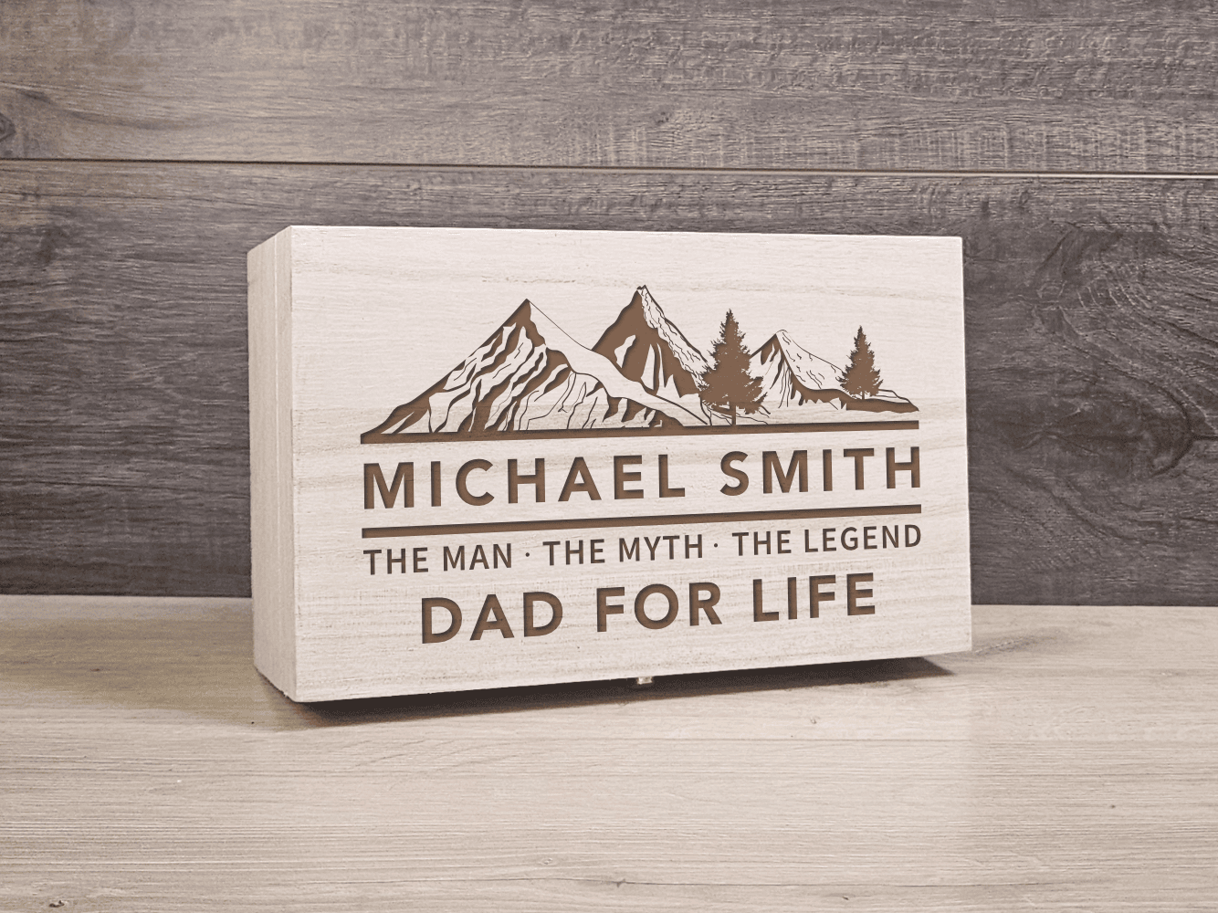 Custom Father’s Day Whiskey Set, wooden box - Engraved Gifts for Dad  - DD003