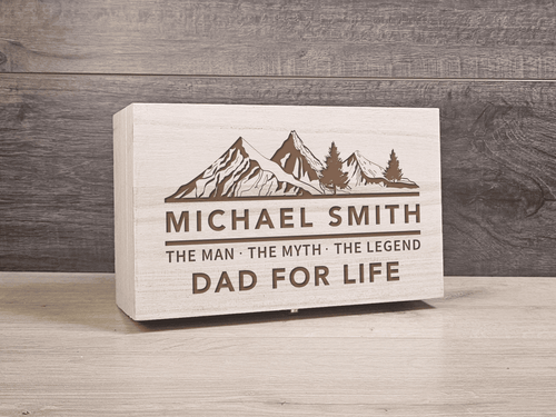 Custom Father’s Day Whiskey Set, wooden box - Engraved Gifts for Dad  - DD003
