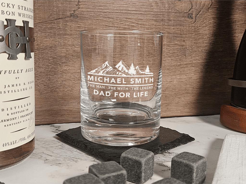 Custom Father’s Day Whiskey Set, wooden box - Engraved Gifts for Dad  - DD003