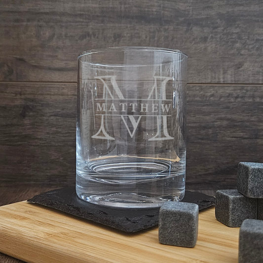 Custom Engraved Whiskey Glass - Personalized Gift for Him