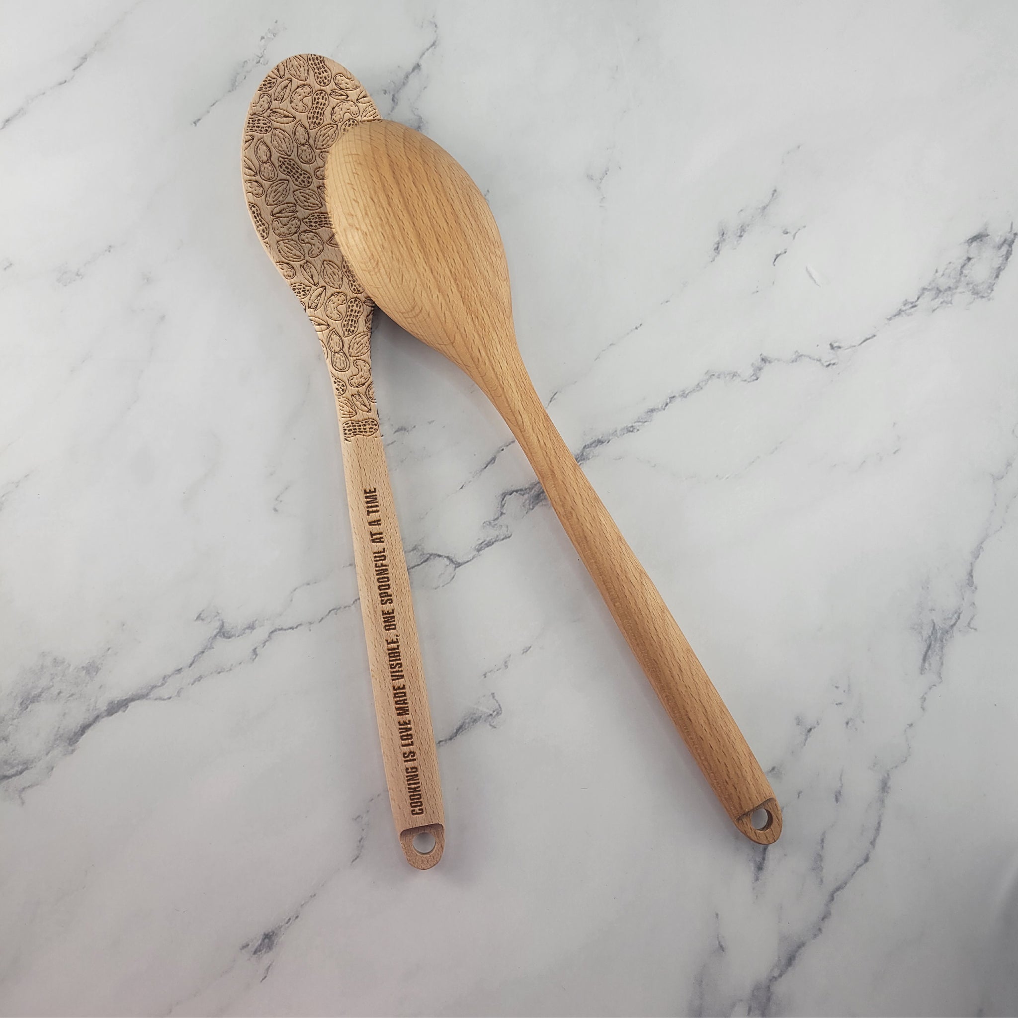Personalized Kitchen Wooden Spoon | Engraved with Peanut