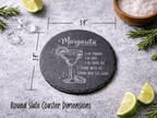 Gravierte Schieferuntersetzer – Set mit Cocktailrezepten
