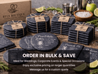 Gravierte Schieferuntersetzer – Set mit Cocktailrezepten
