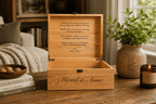Personalized Champagne Flute Gift Set – Solid Wooden Box with glasses & Accessories