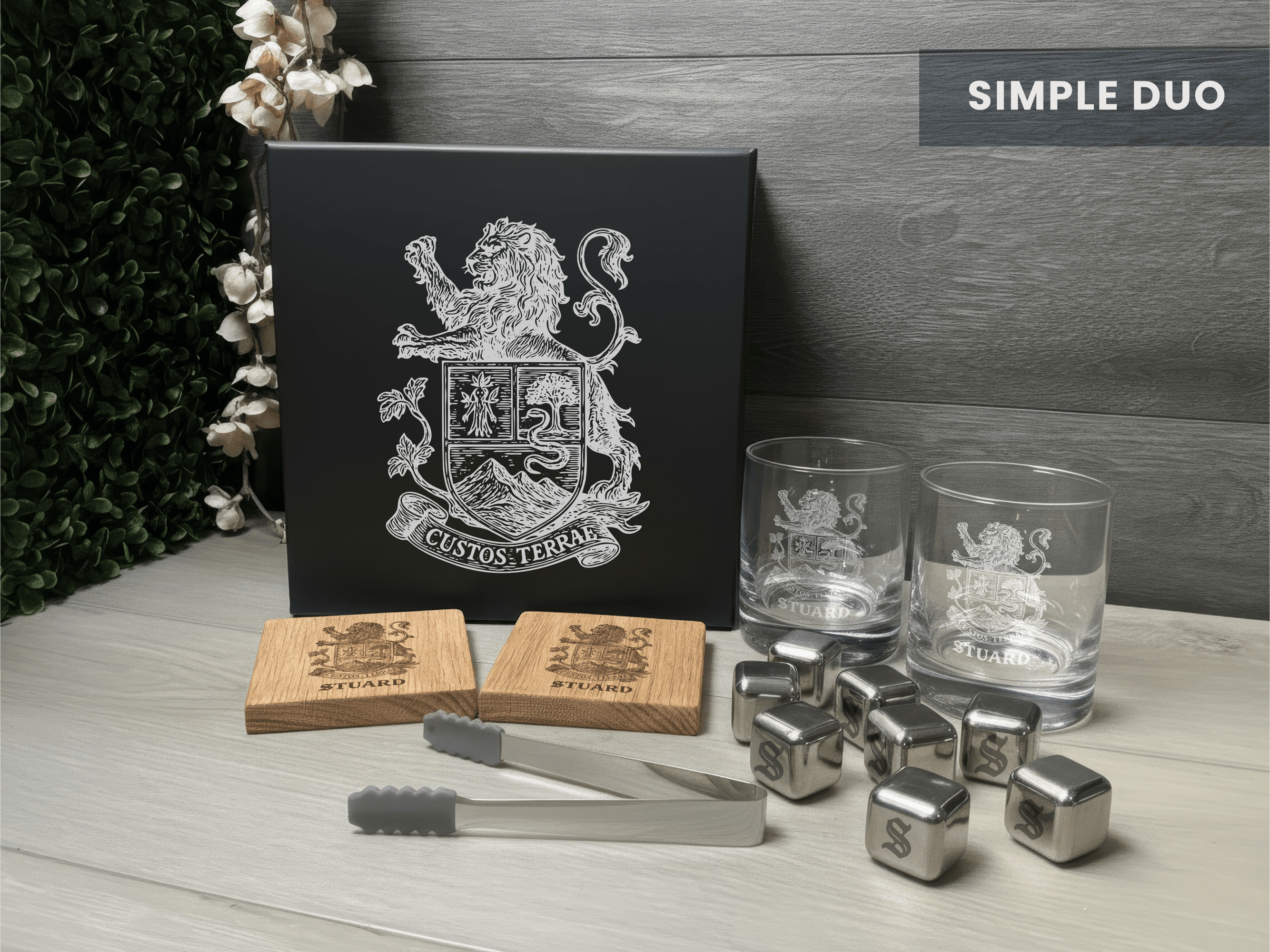 Create Your Own Custom Coat of Arms Whiskey Set – Design Your Own Heritage Crest Engraved Gift Box