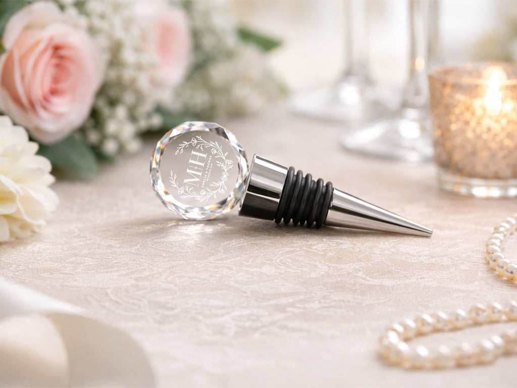 Personalized Champagne Flute Signature Set with Wood Box – Engraved Wedding Gift