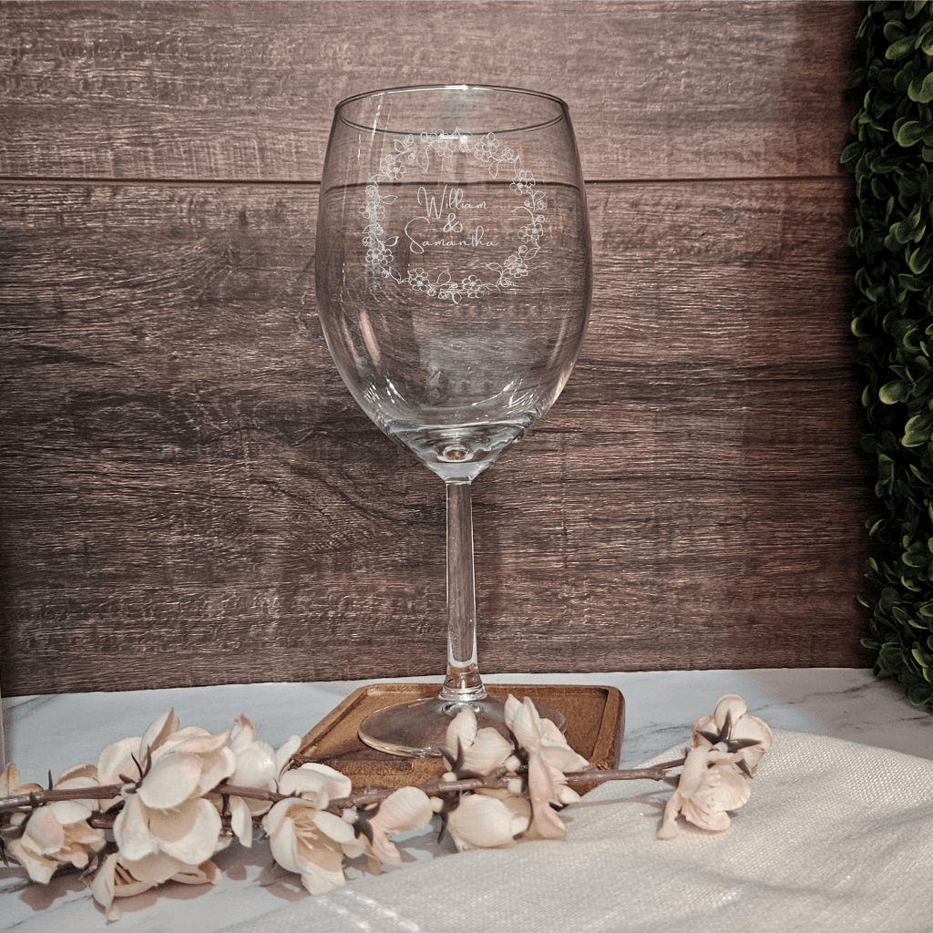 Personalized Wine Glasses for Couples - Custom Engraved Gift (DC005)