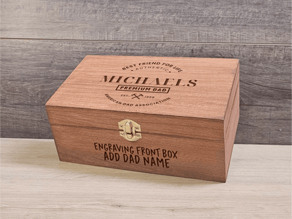 Custom Whiskey Glasses with wooden box - Perfect Gift for Father's Birthday - DD001