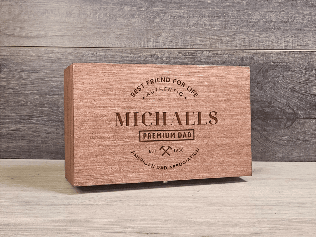 Custom Whiskey Glasses, wooden box - Perfect Gift for Father's Day - DD002