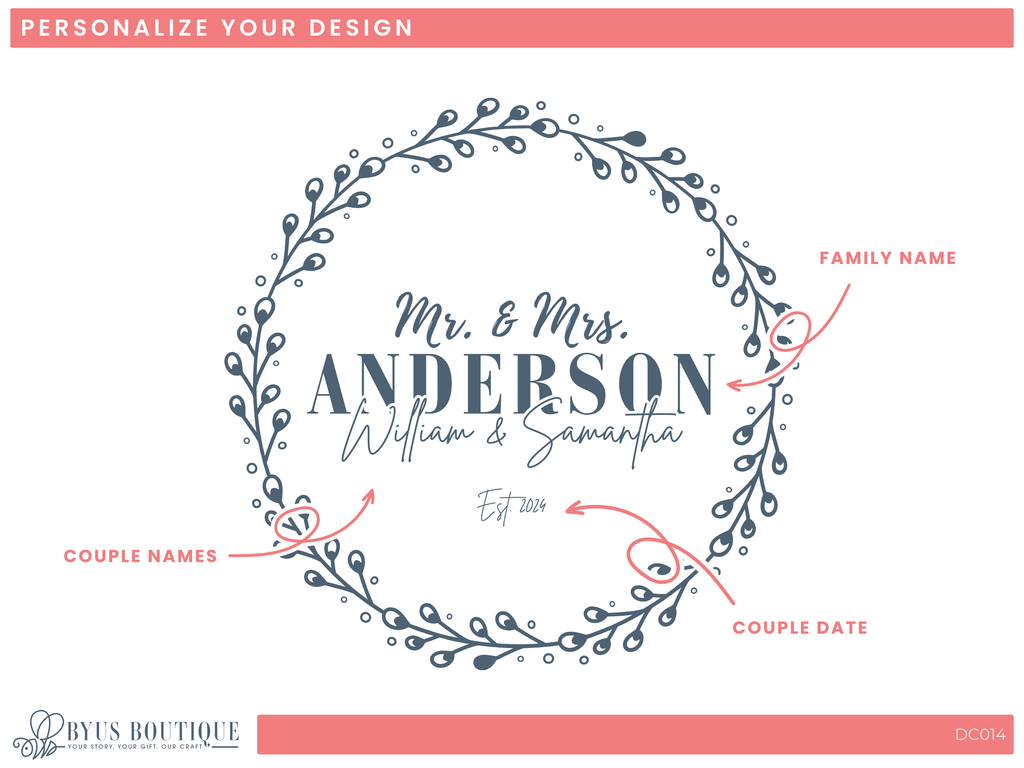 a wedding logo with the words mr and mrs