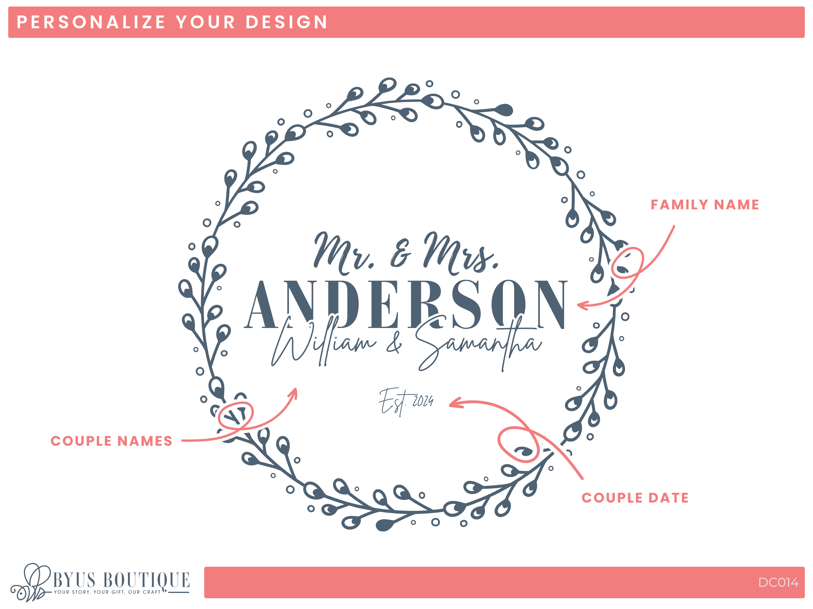 a wedding logo with the words mr and mrs