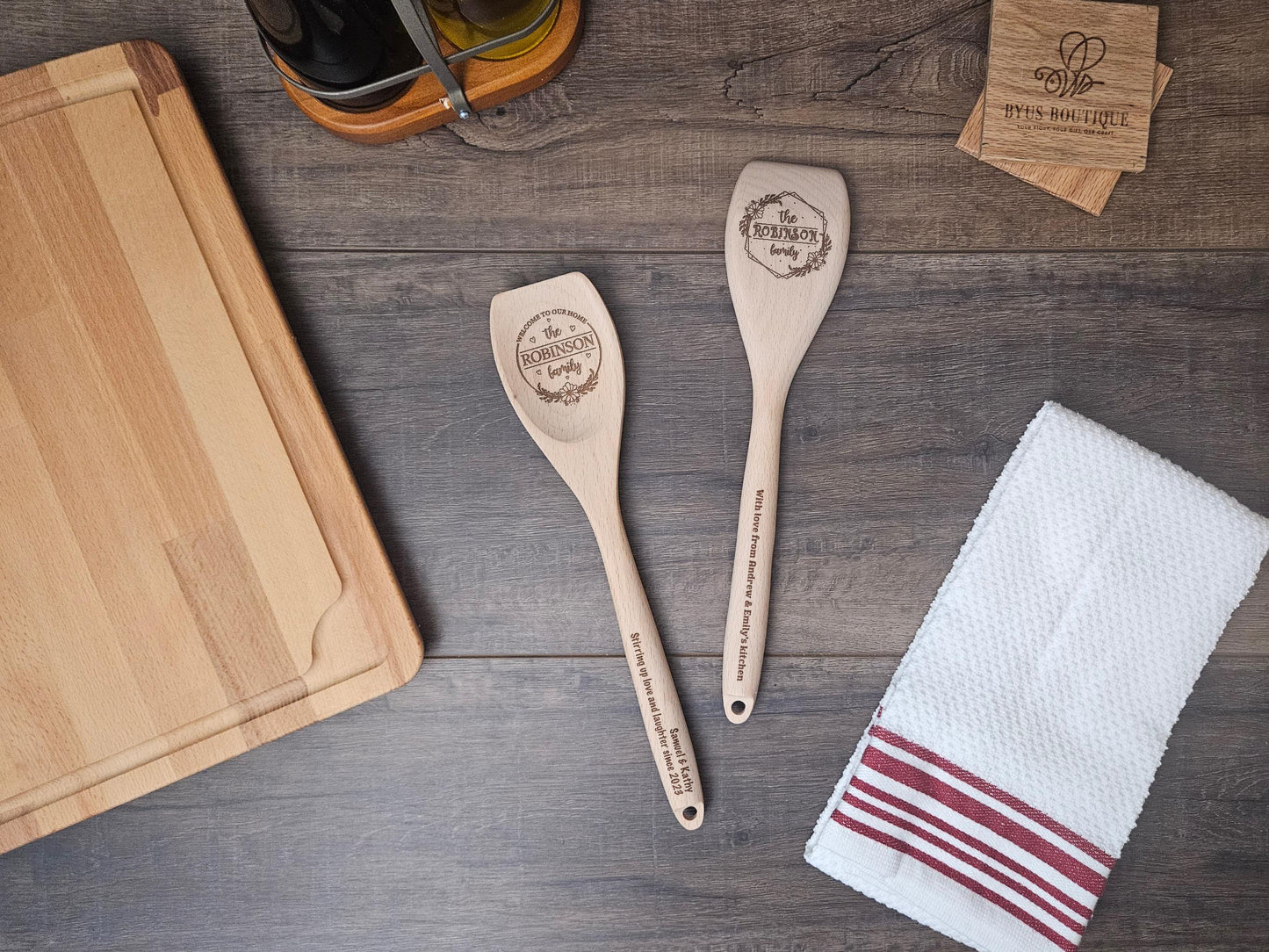 Engraved Custom Wooden Kitchen Utensils