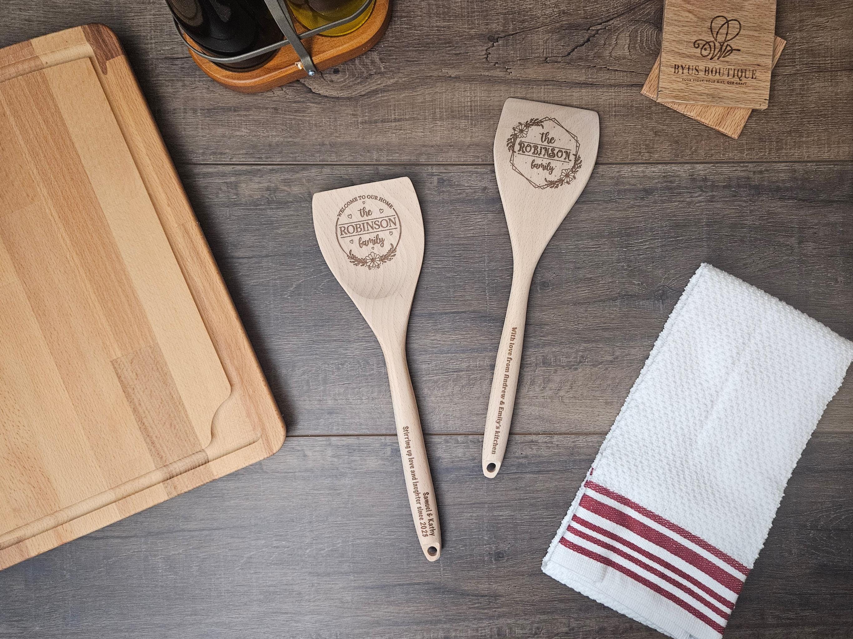 Engraved Custom Wooden Kitchen Utensils