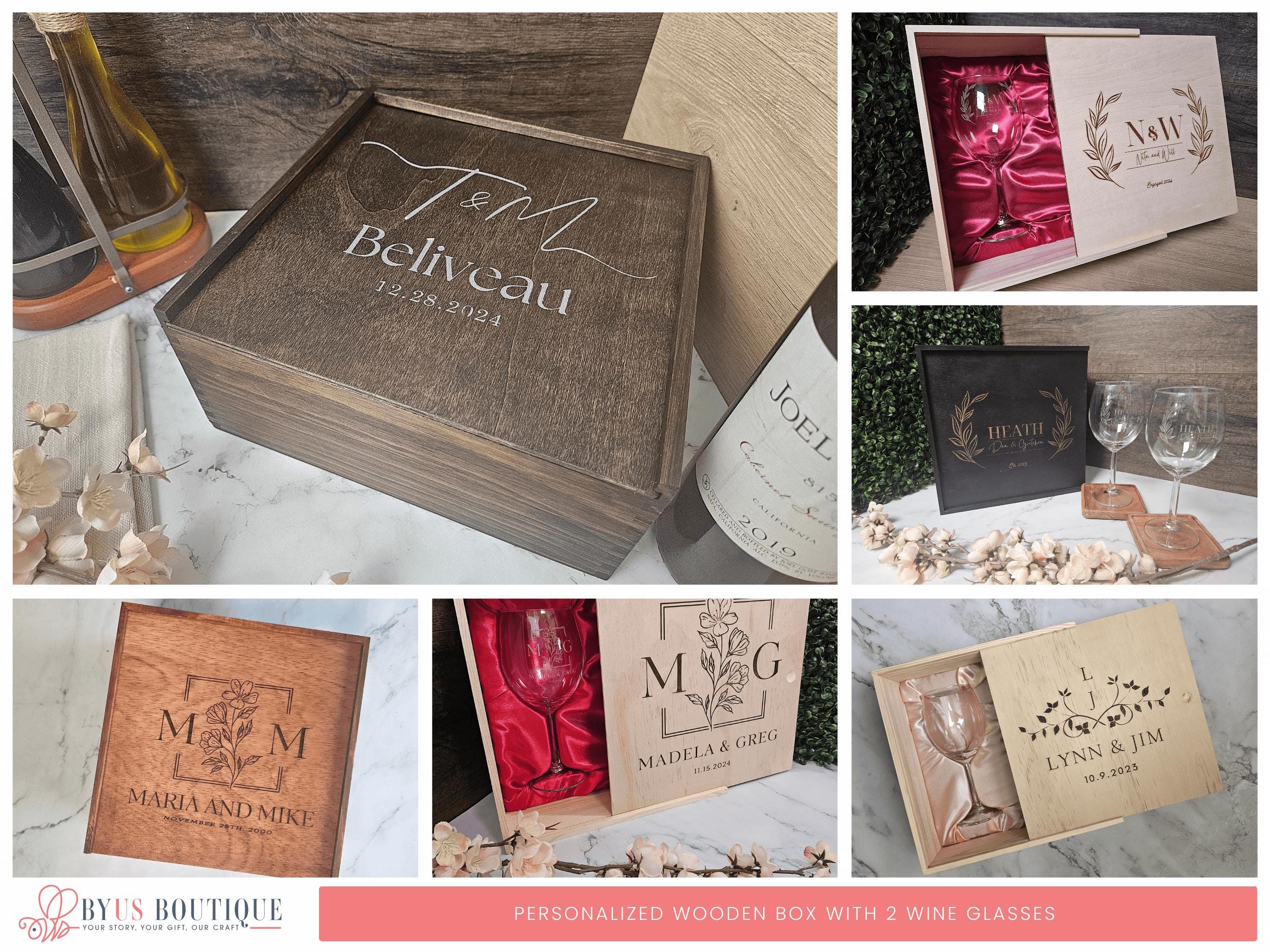 a collage of photos showing different types of wine boxes